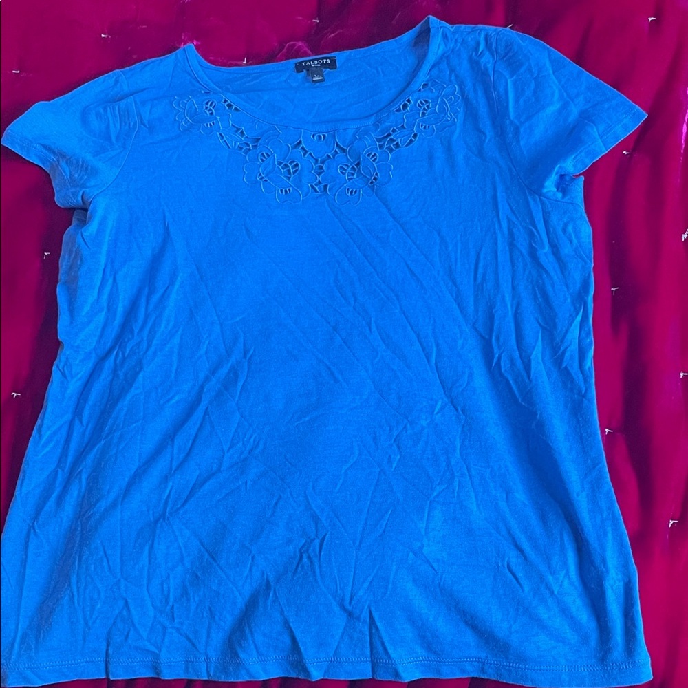 Talbots Blue Short Sleeve Tee